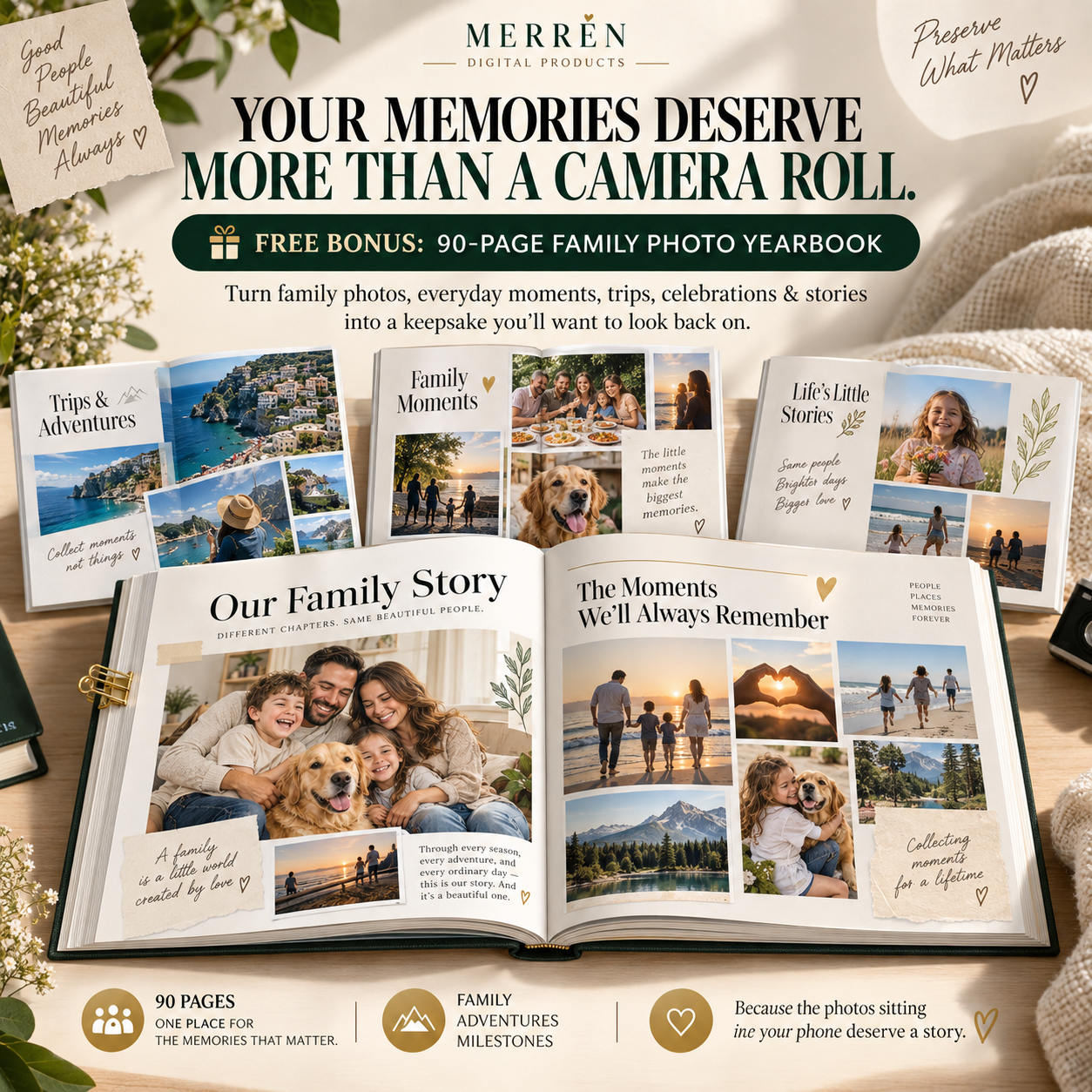 90-Page Family Photo Yearbook Keepsake